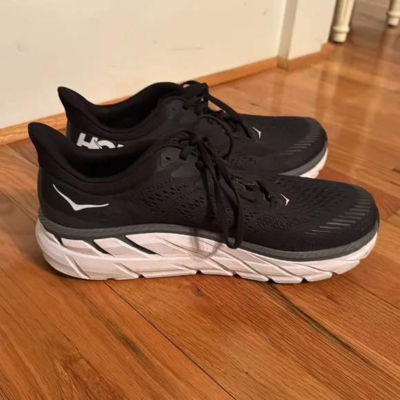 HOKA Black and White Running Shoes Men’s 11.5 - Picture 7 of 11